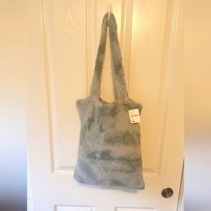 Free People Fuzzy Tote Bag and Matching Scarf Set